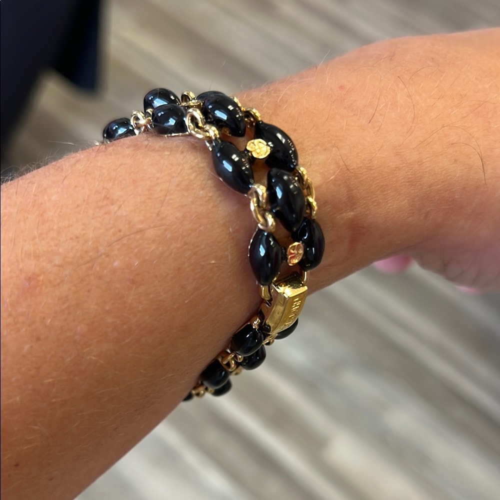 St. John Black and Gold Statement Bracelet